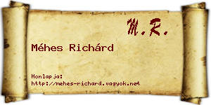 Méhes Richárd névjegykártya